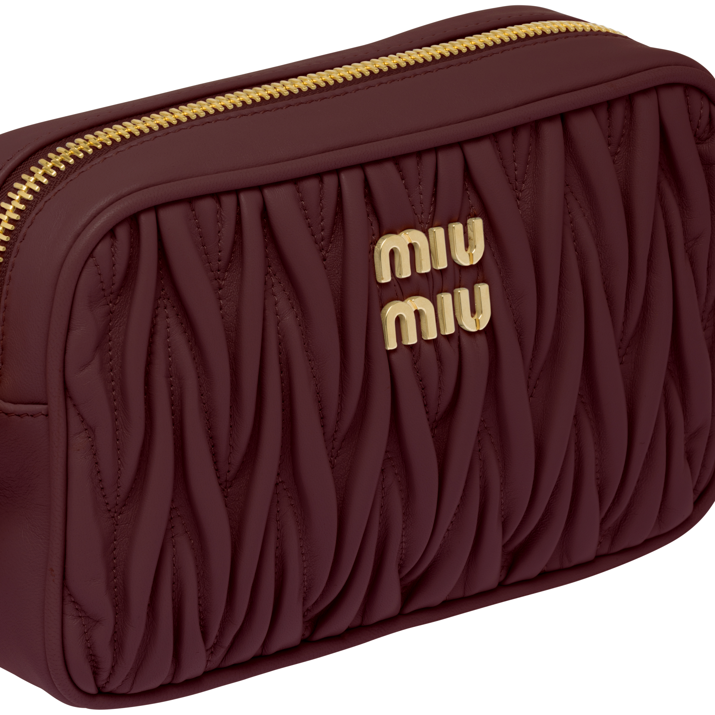 Amaranth Red Maize Yellow Matelassé nappa leather shoulder bag