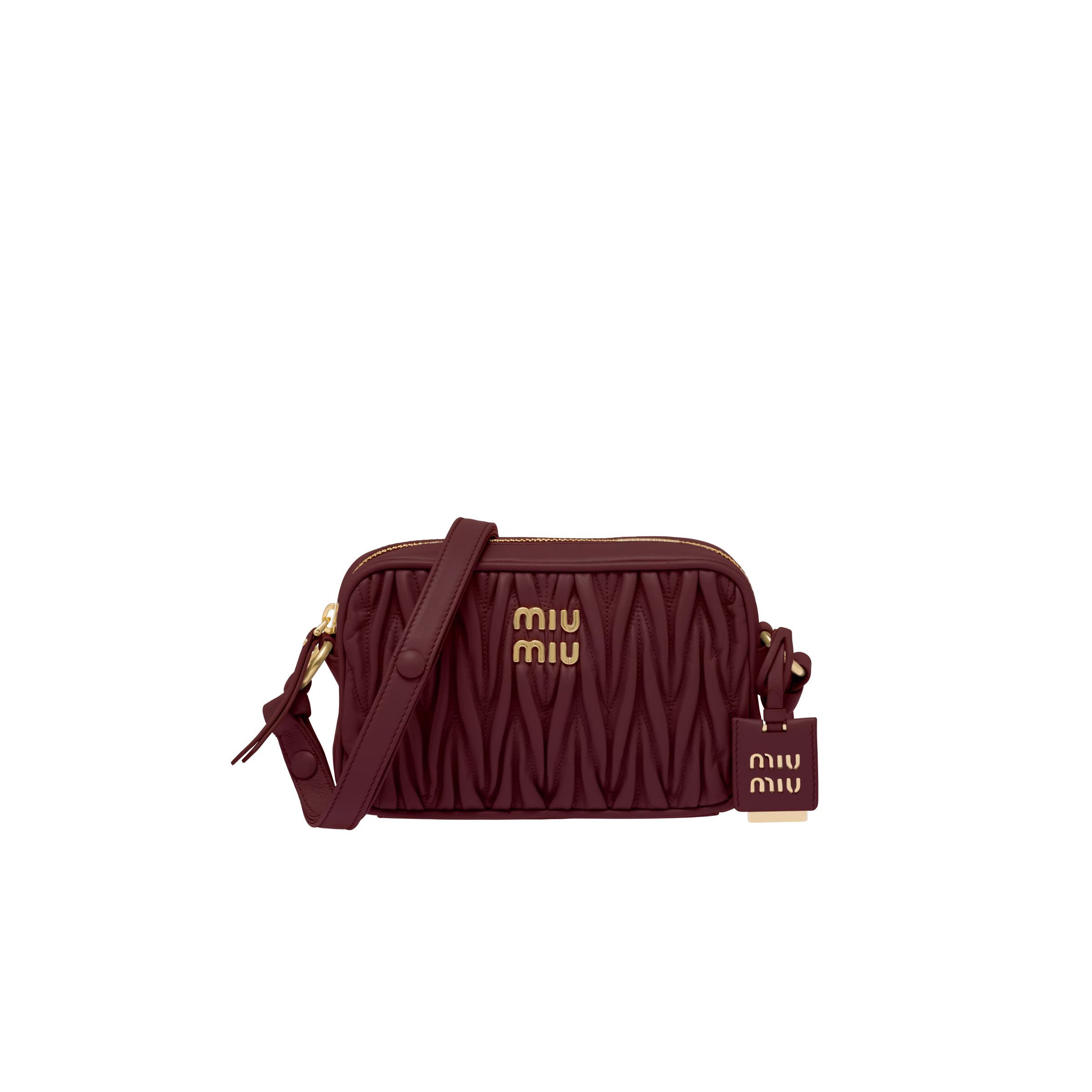 Amaranth Red Maize Yellow Matelassé nappa leather shoulder bag