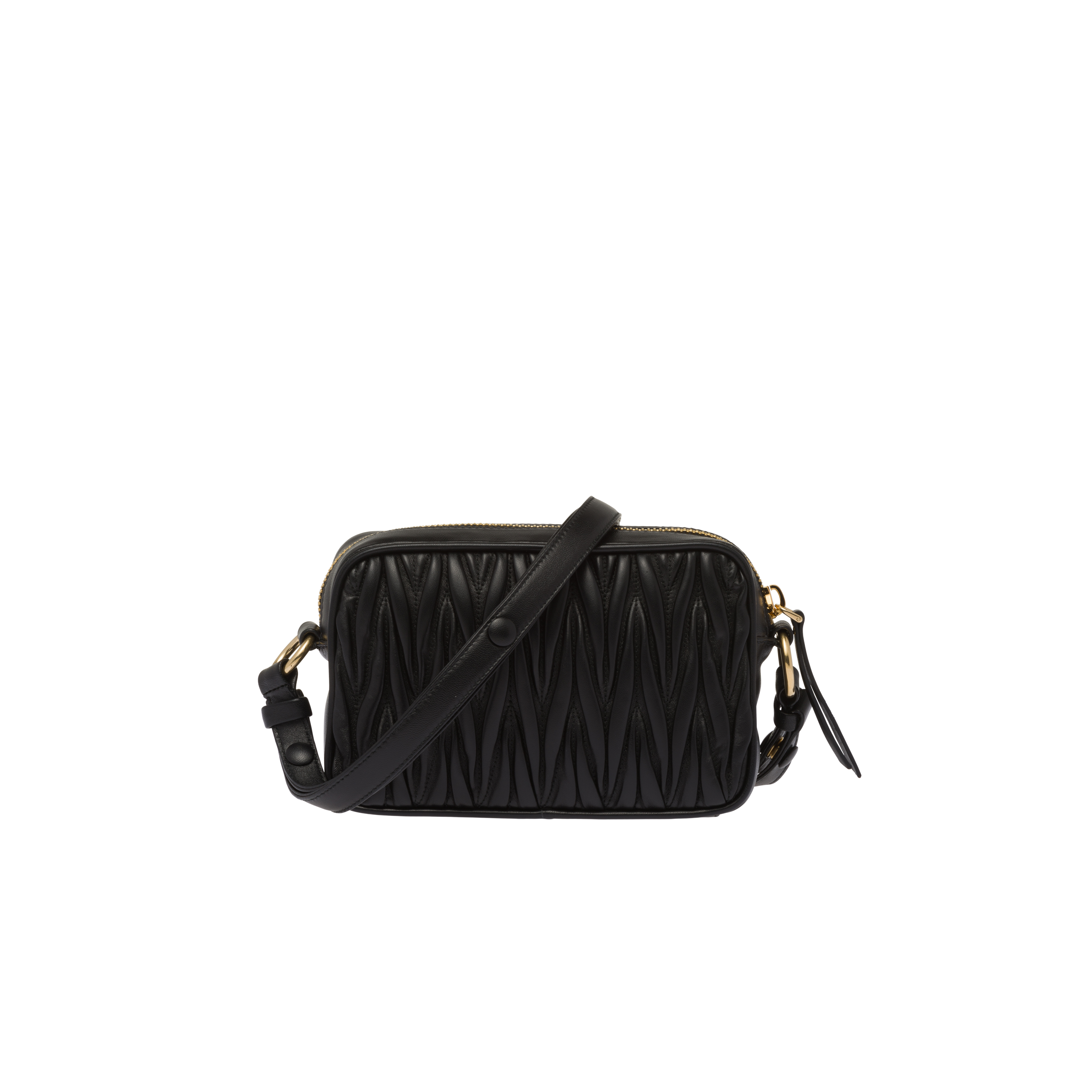 Black Matelassé nappa leather shoulder bag