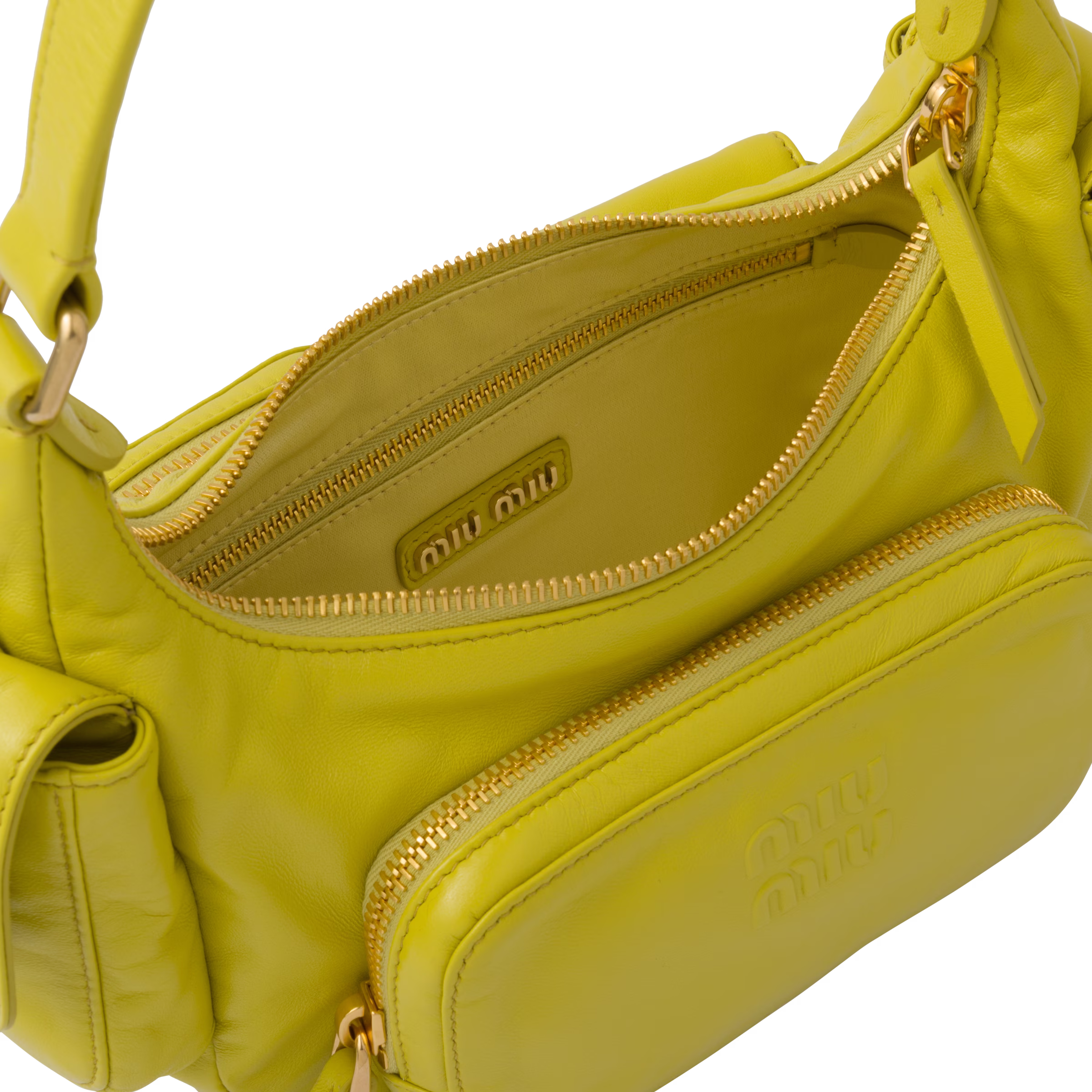 Citron Green Nappa leather Pocket bag