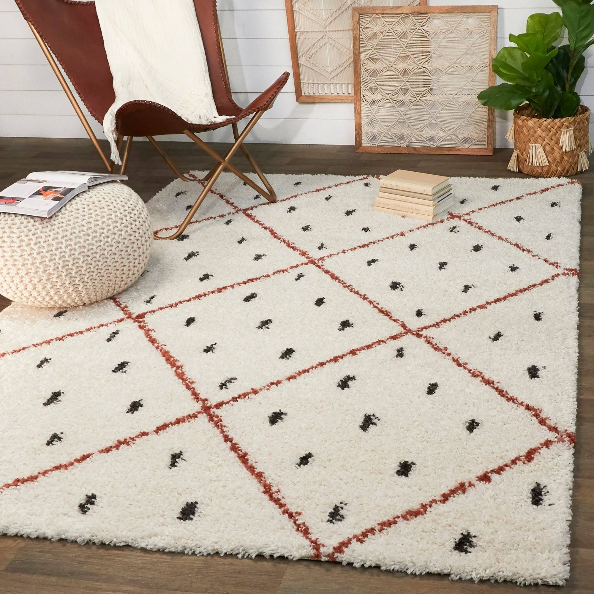 BALTA Taylor Burnt Orange 8 ft. x 10 ft. Trellis Shag Area Rug