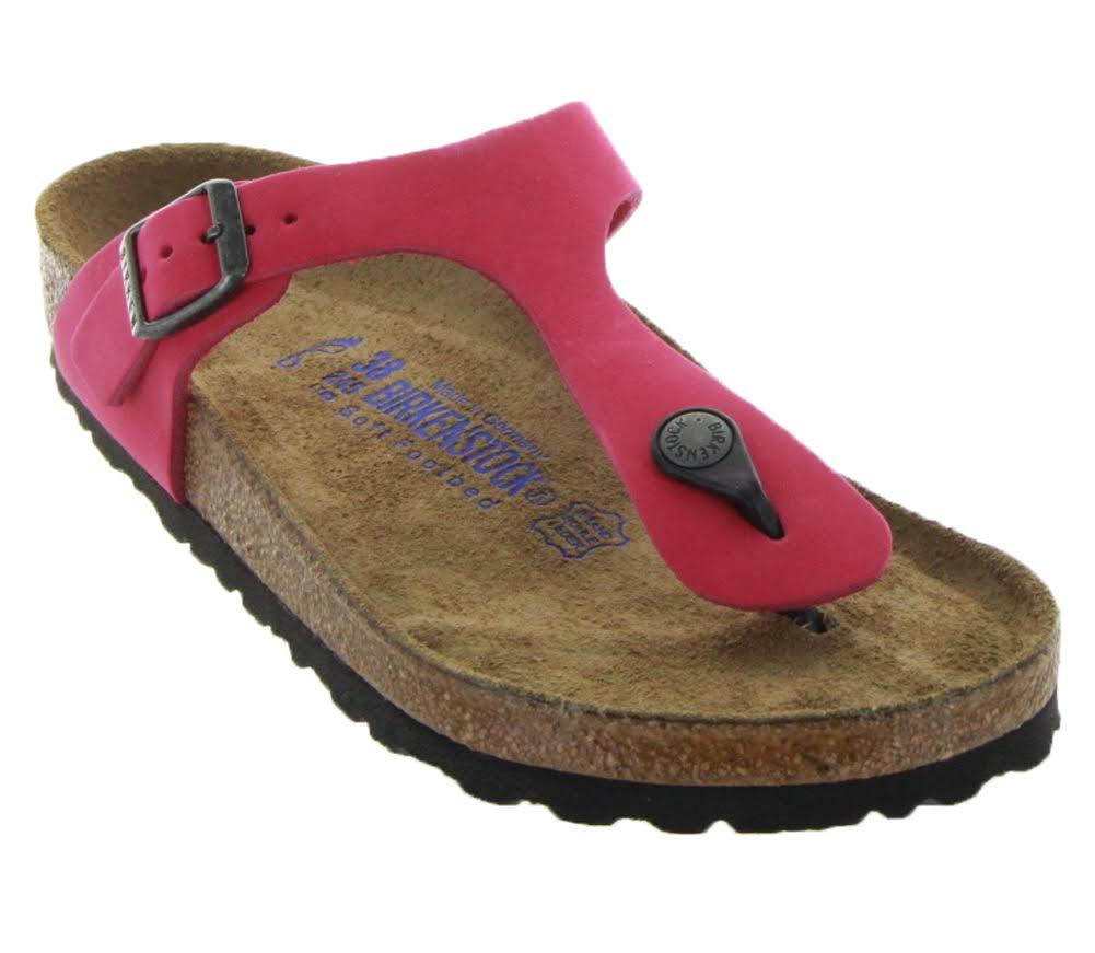 Birkenstock Women's Gizeh Soft Footbed, Pink Nubuck Size: 37 R
