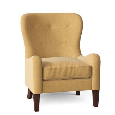 Birch Lane Gilliam 32x22 Wide Tufted Down Cushion Armchair Body Fabric: Nobletex Gold