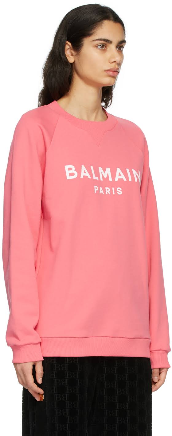 Balmain Branded Sweatshirt Pink - Pink - Sweatshirts