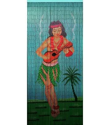 Bamboo54 Hula Dancer Graphic Print & Text Semi-Sheer Single Curtain Panel
