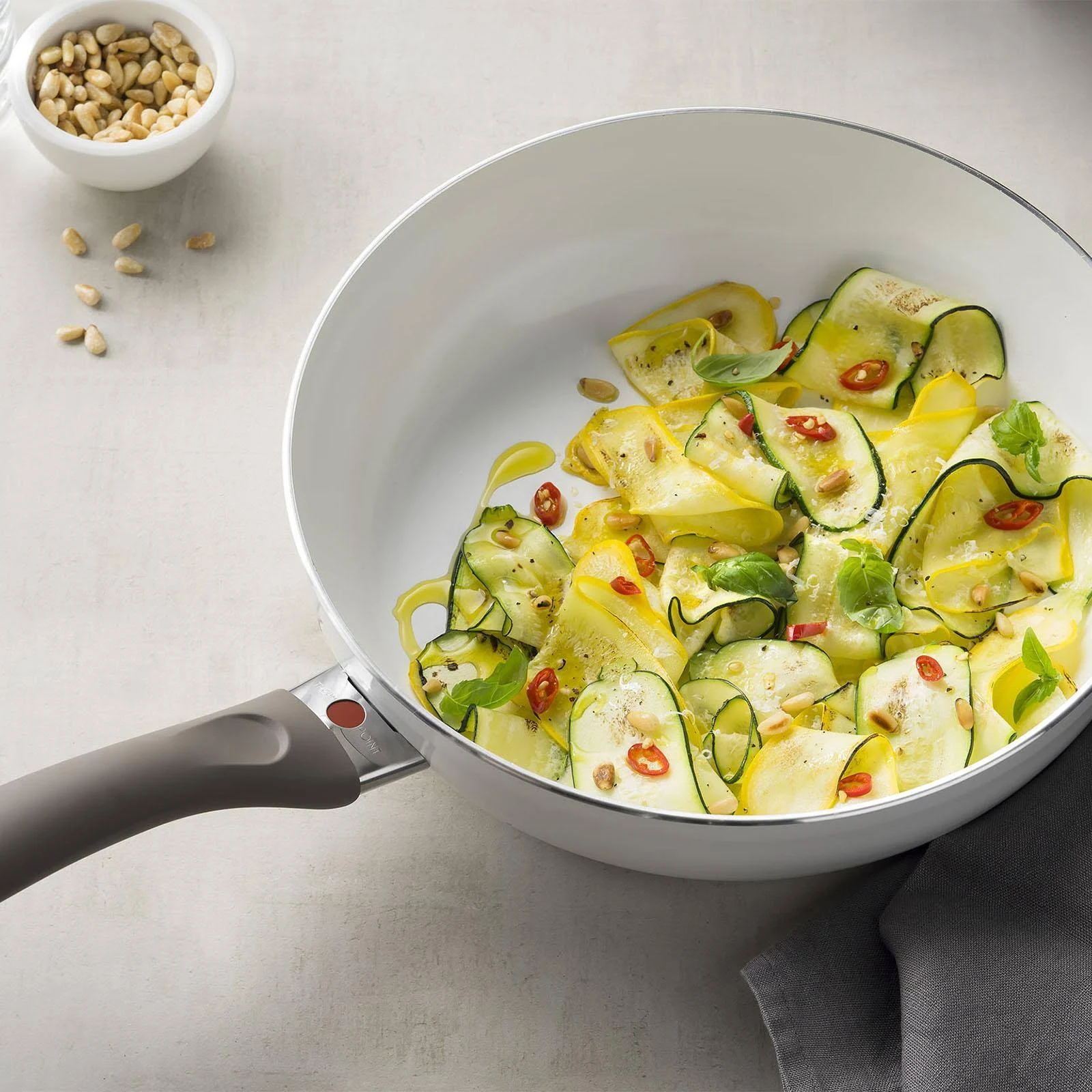 Ballarini Tropea Veggie 4-qt Aluminum Ceramic Nonstick Saute Pan with Lid