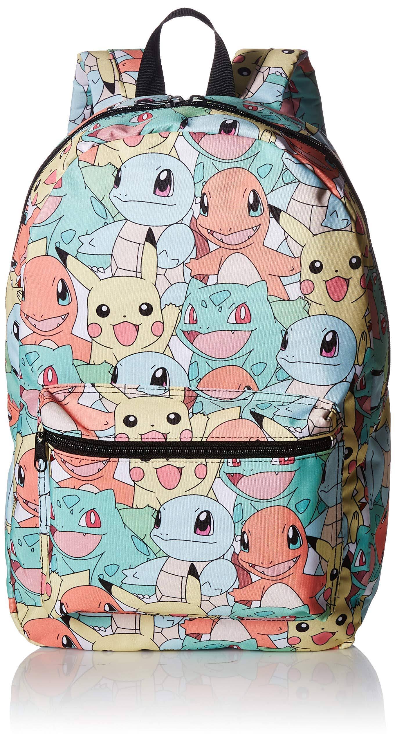 Bioworld Pokemon Pastel Kanto Starters All Over Print Backpack