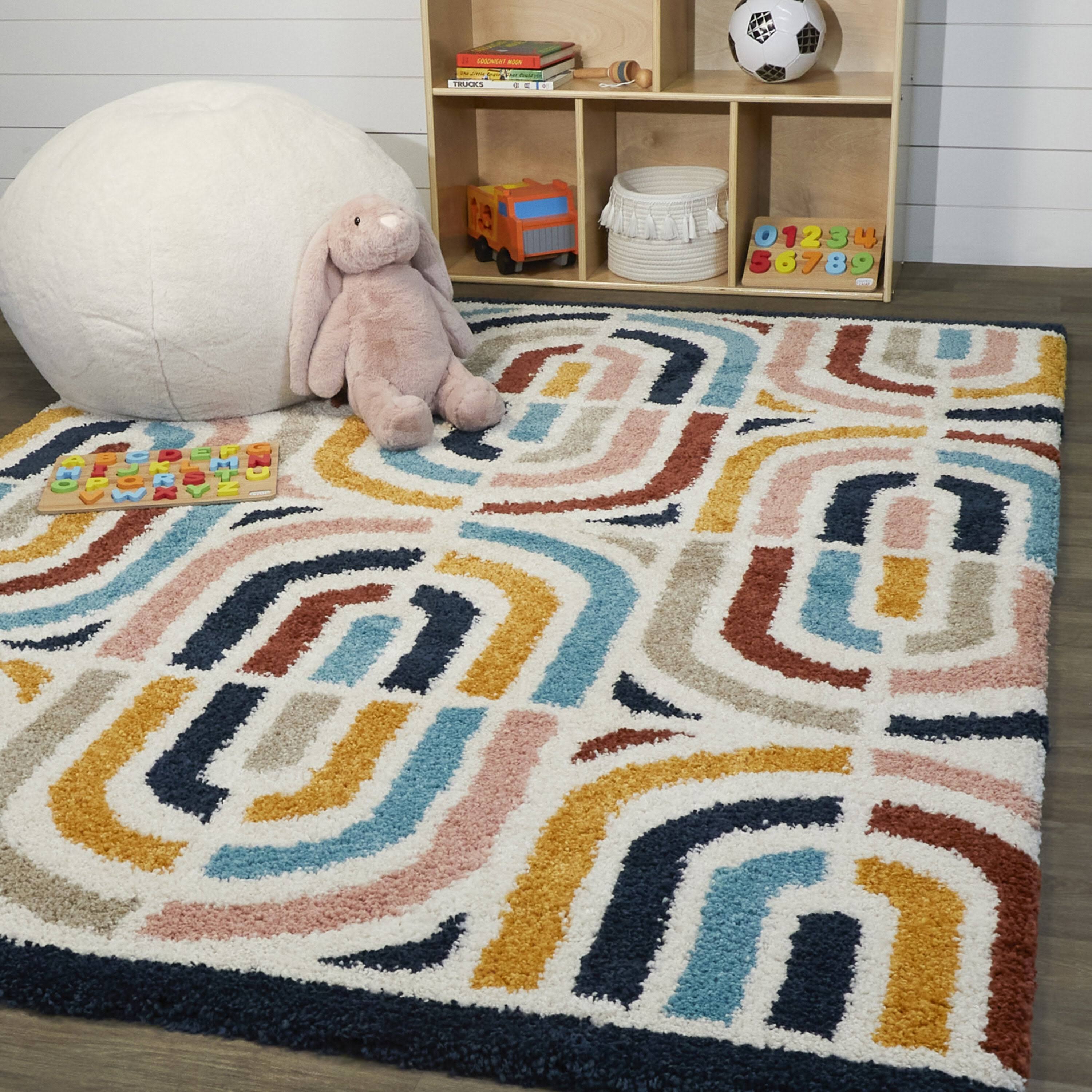 Sylvie Modern Shag Area Rug - 3&11x22 x 5&7x22 - Multicolor