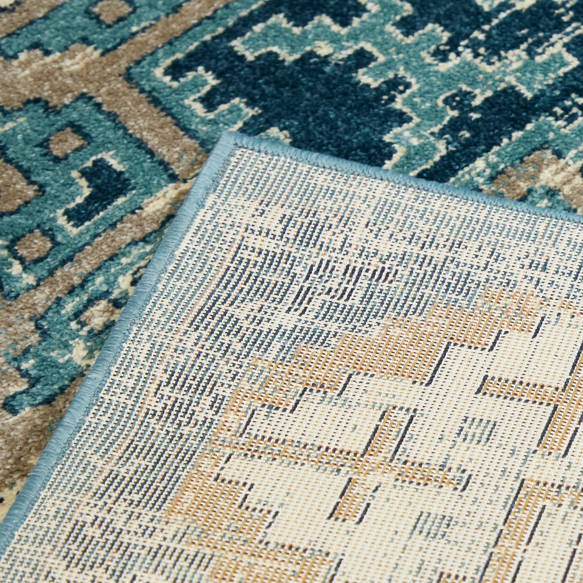 BALTA Herrera White 5 ft. x 7 ft. Distressed Medallion Area Rug