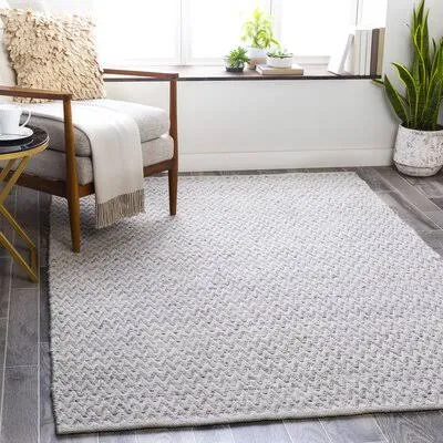 Ronan Chevron Handmade Flatweave Gray/White/Ink Indoor / Outdoor Area Rug Birch Lane Rug Size: Rectangle 2& x 3&