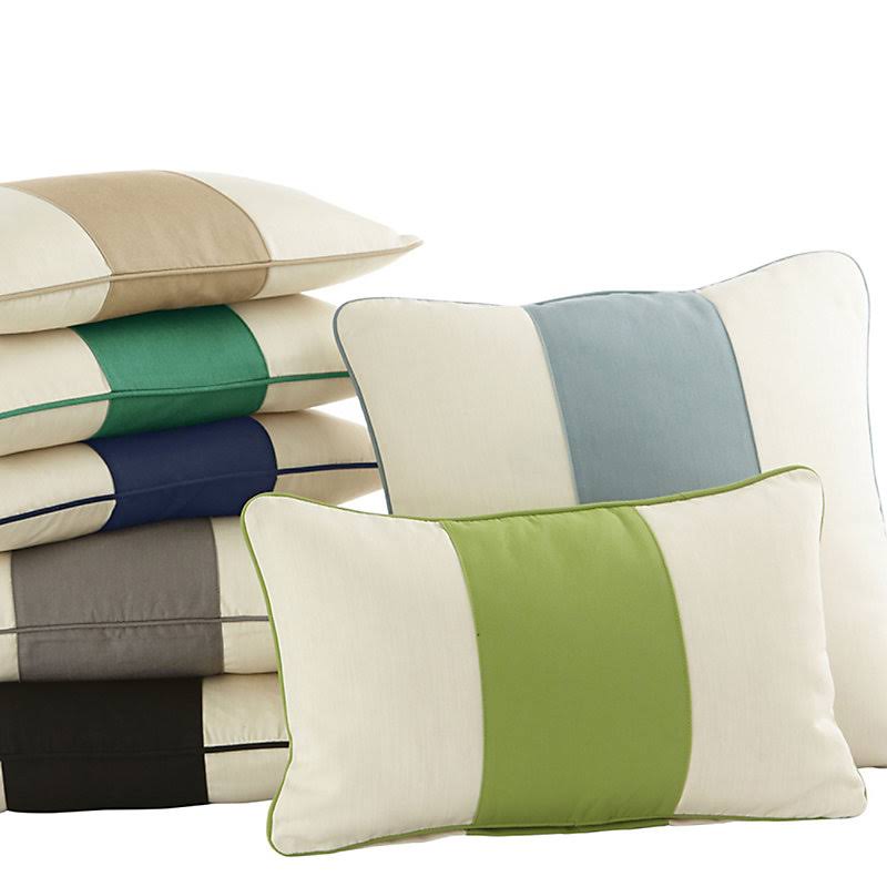 Color Block Indoor/Outdoor Pillow Cover Spa/Sand 20x22 x 20x22 - Ballard Designs