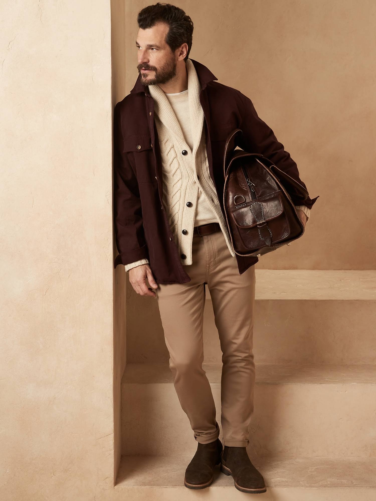 Banana Republic Men's Skinny Traveler Pant Khaki Size 31W 34L