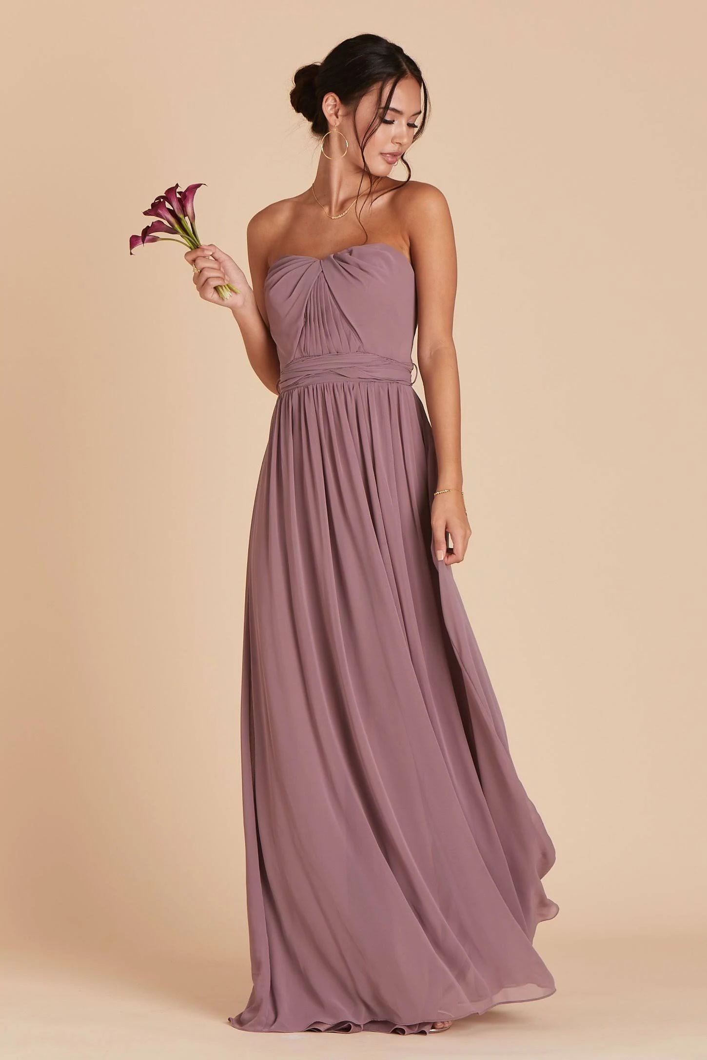Birdy Grey Grace Convertible Chiffon Bridesmaid Dress in Dark Mauve XL / Dark Mauve
