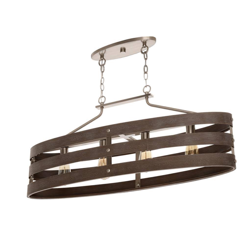 Kowalski 4 - Light Unique / Statement Linear Chandelier Finish: Graphite, Shade Color: Weathered Gray