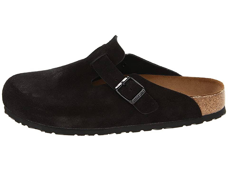 Birkenstock Boston Soft Footbed Clog - 38 - Black Suede