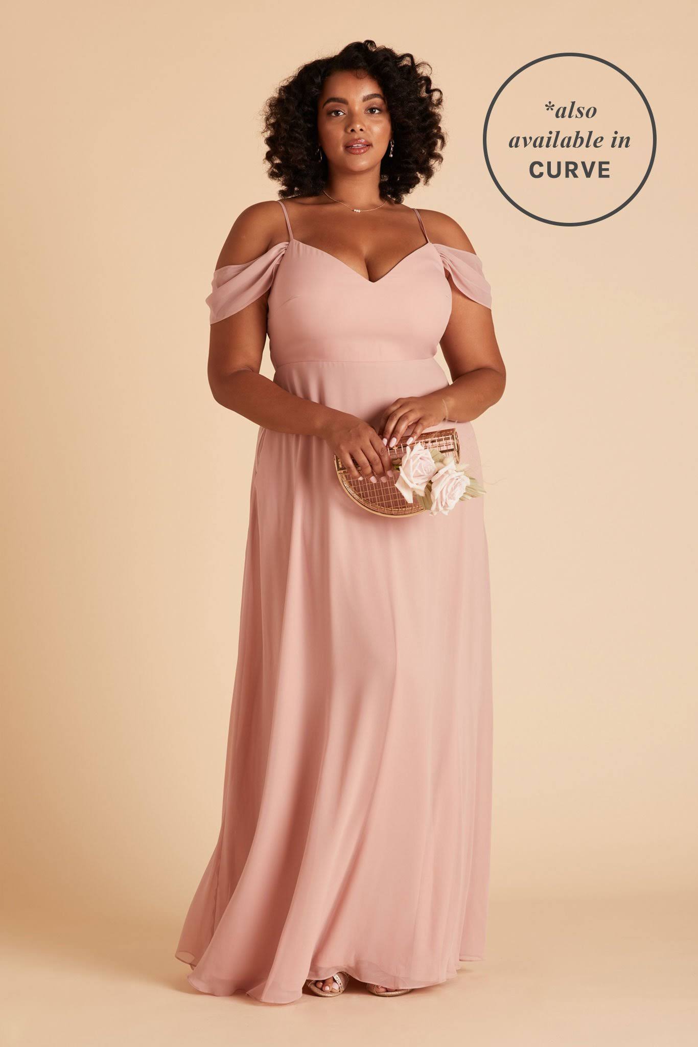 Birdy Grey Devin Convertible Chiffon Bridesmaid Dress in Dusty Rose M / Dusty Rose / No Slit