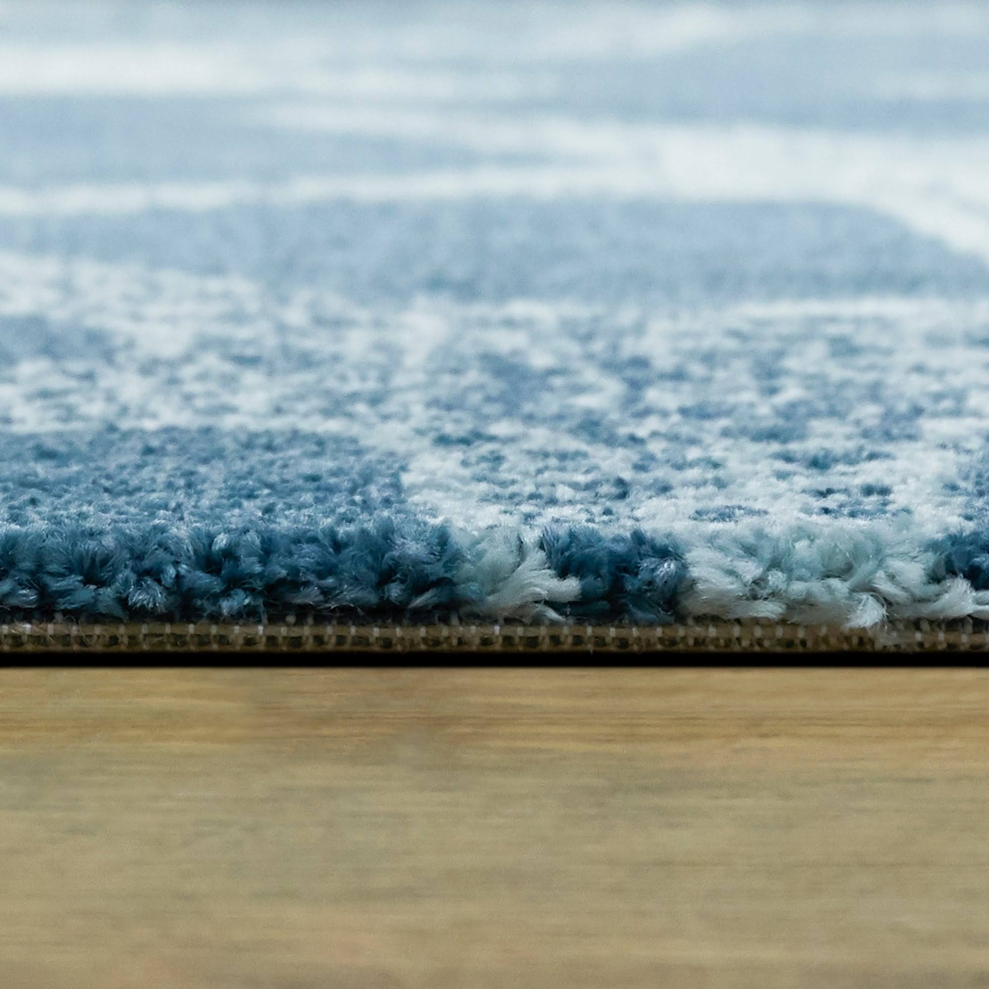 Leyton Nautical Starfish Coastal Area Rug - Runner 2&7x22 x 7& - Light Blue