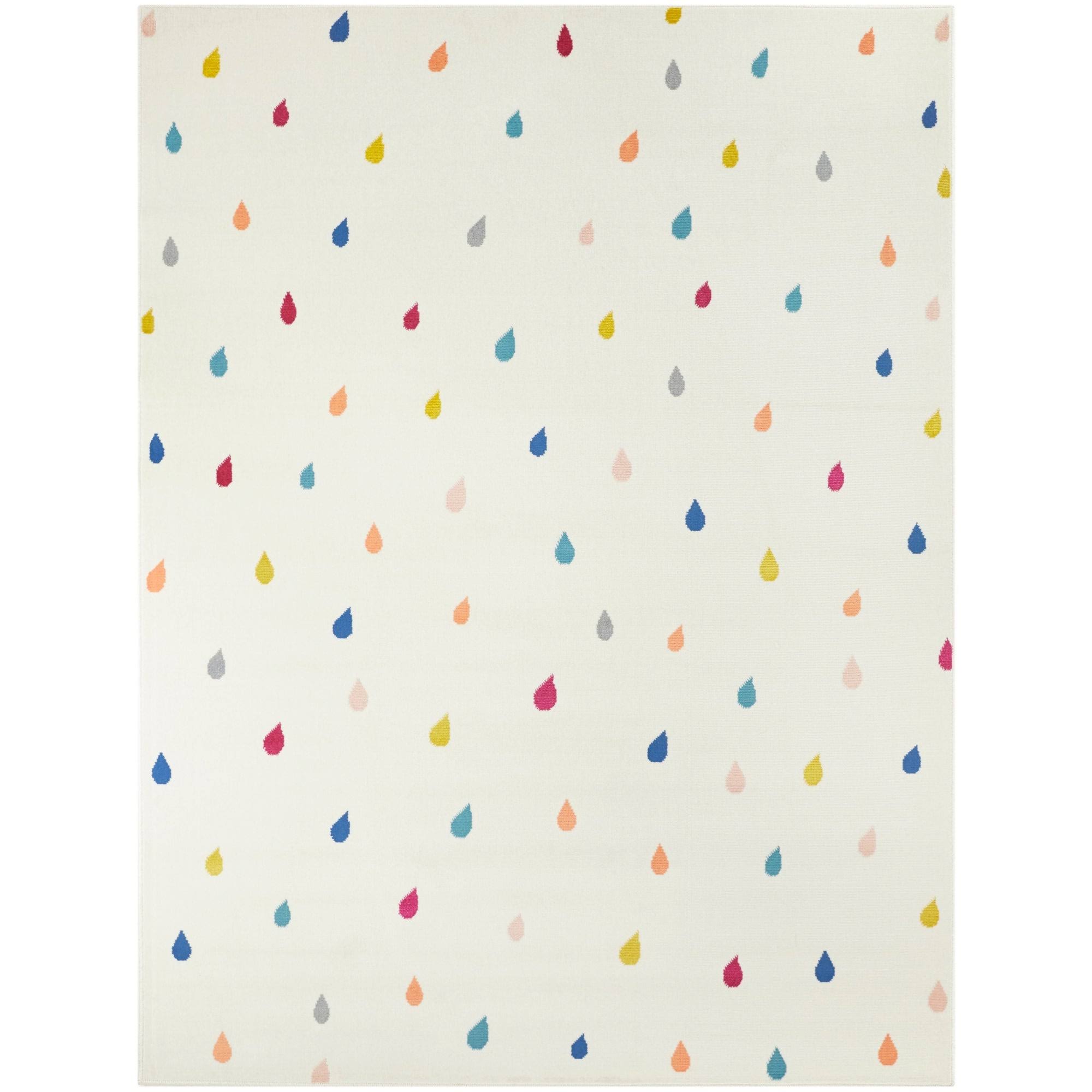 Mod-Tod Raindrops Kids Rug - 6&7x22 x 9& - Ivory