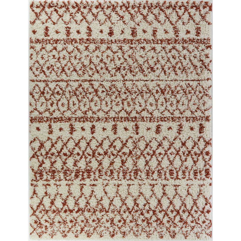 BALTA Dominic Cream/Orange 8 ft. x 10 ft. Moroccan Shag Area Rug