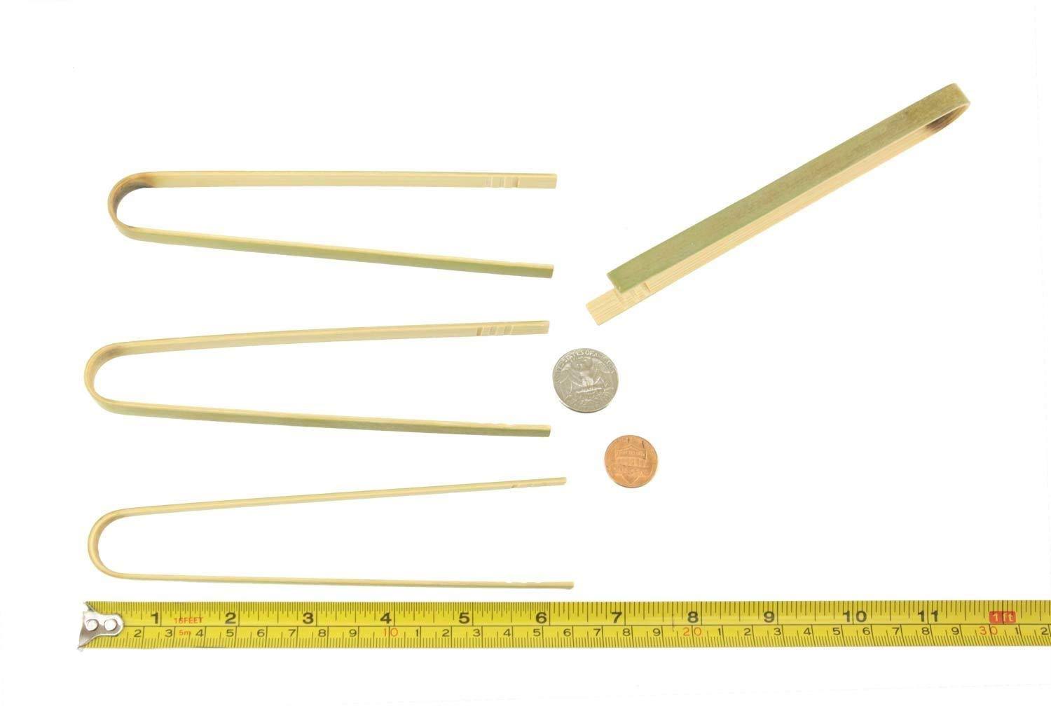 BambooMN 6.3x22 Mini Bamboo Disposable Tongs - Toast Tongs - 1,000pcs