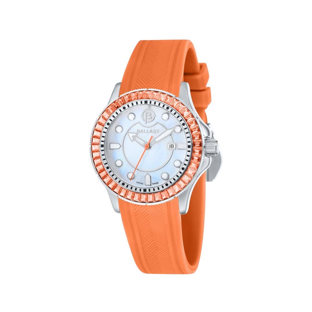 Ballast Vanguard Ladies Quartz Watch; Mother of Pearl Dial; 38 mm Silicone Bracelet BL-5101-09