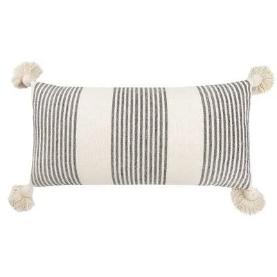 Birch Lane Martz Cotton Lumbar Pillow Cover & Insert Color: Gray