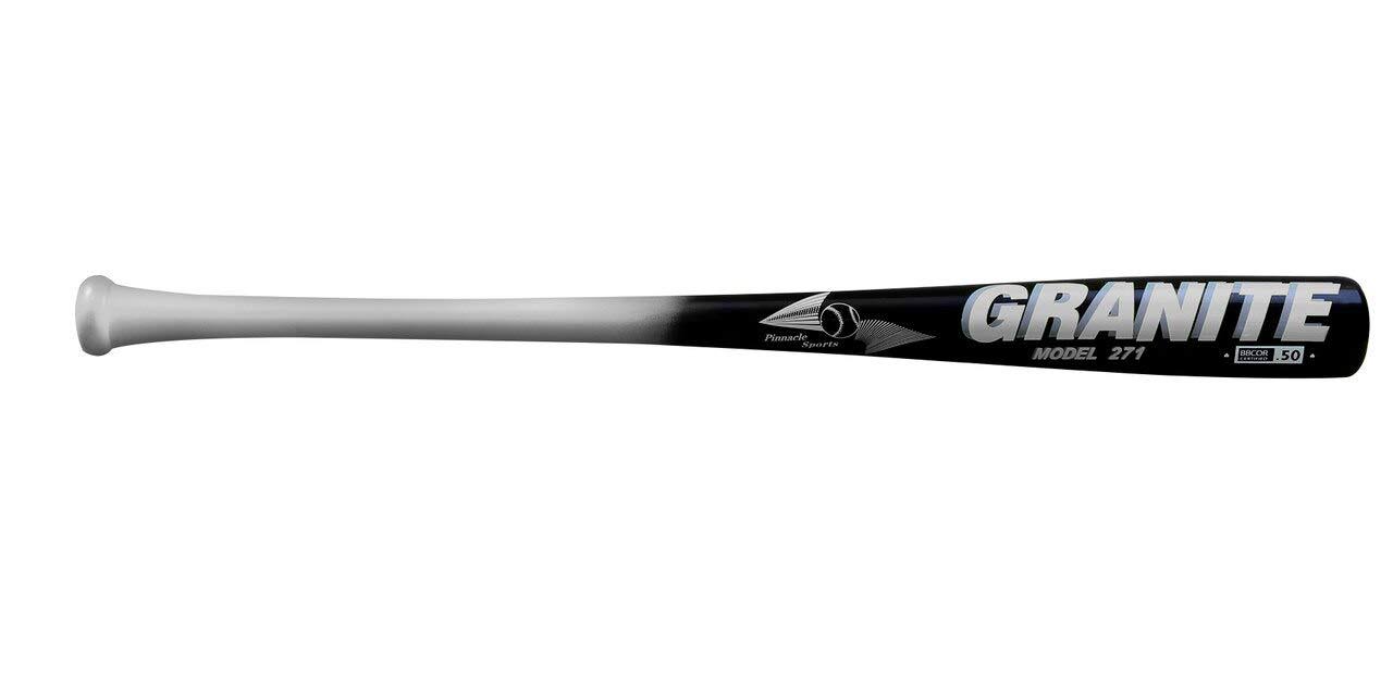 BamBooBat Granite 271 BBCOR Wood Baseball Bat: GR-271 Black / White