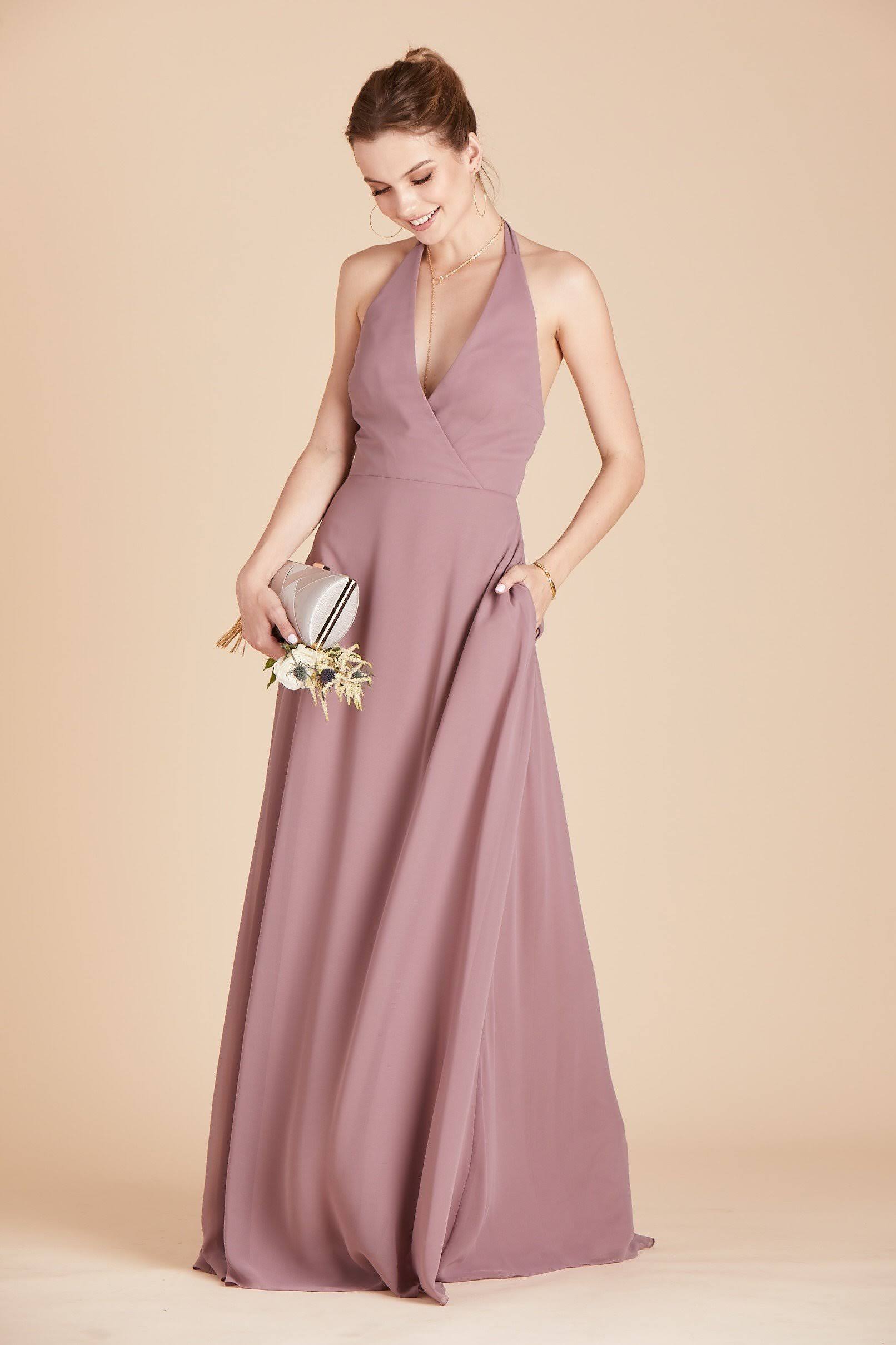 Moni Convertible Chiffon Bridesmaid Dress in Dark Mauve S / Dark Mauve
