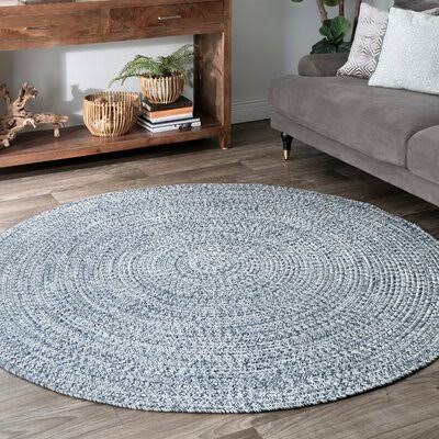 Killebrew Hand Braided Blue Indoor / Outdoor Area Rug Birch Lane Rug Size: Round 4&