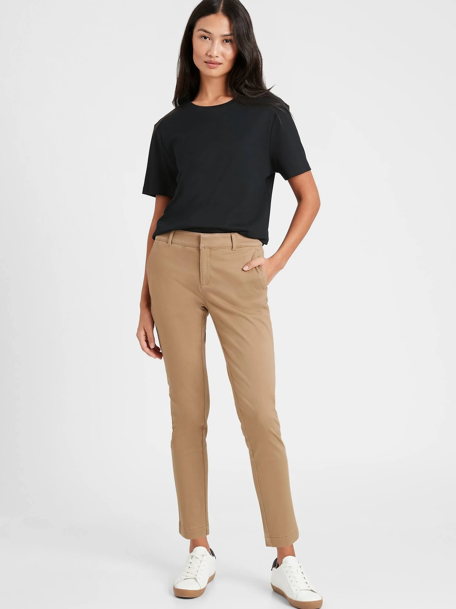 Banana Republic Women's Mid-Rise Skinny Chino Pant Classic Camel Size 2 Regular