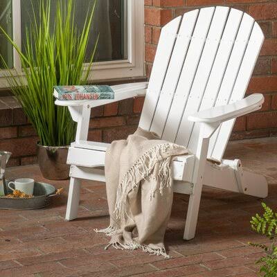 Ridgeline Solid Wood Folding Adirondack Chair Birch Lane Color: White