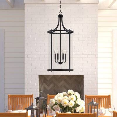 Wayland 6-Light Lantern Pendant Finish: Black