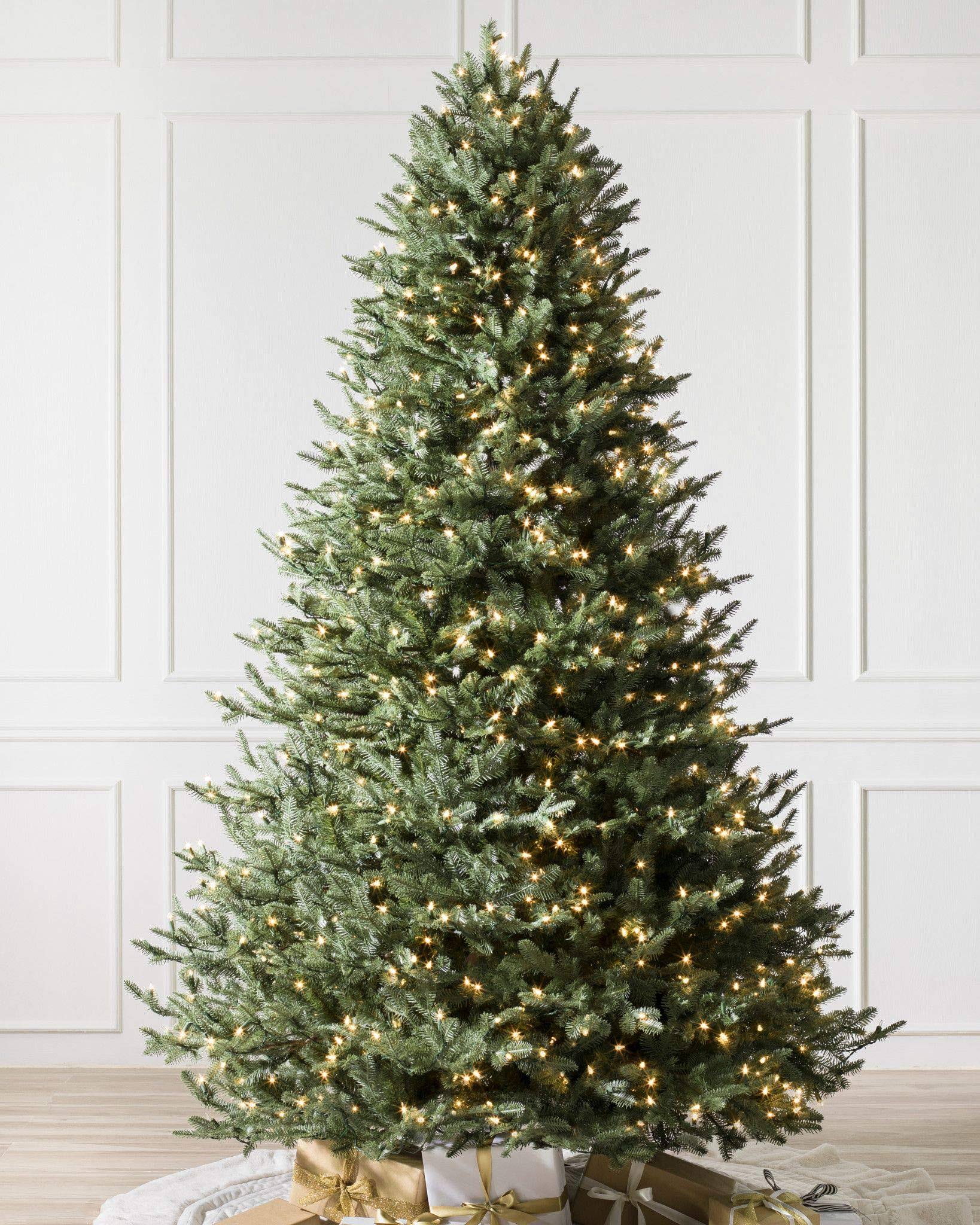 Balsam Hill 7.5ft Premium Pre-Lit Artificial Christmas Tree BH Balsam Fir with Clear LED Lights, Storage Bag, and Fluffing Glove