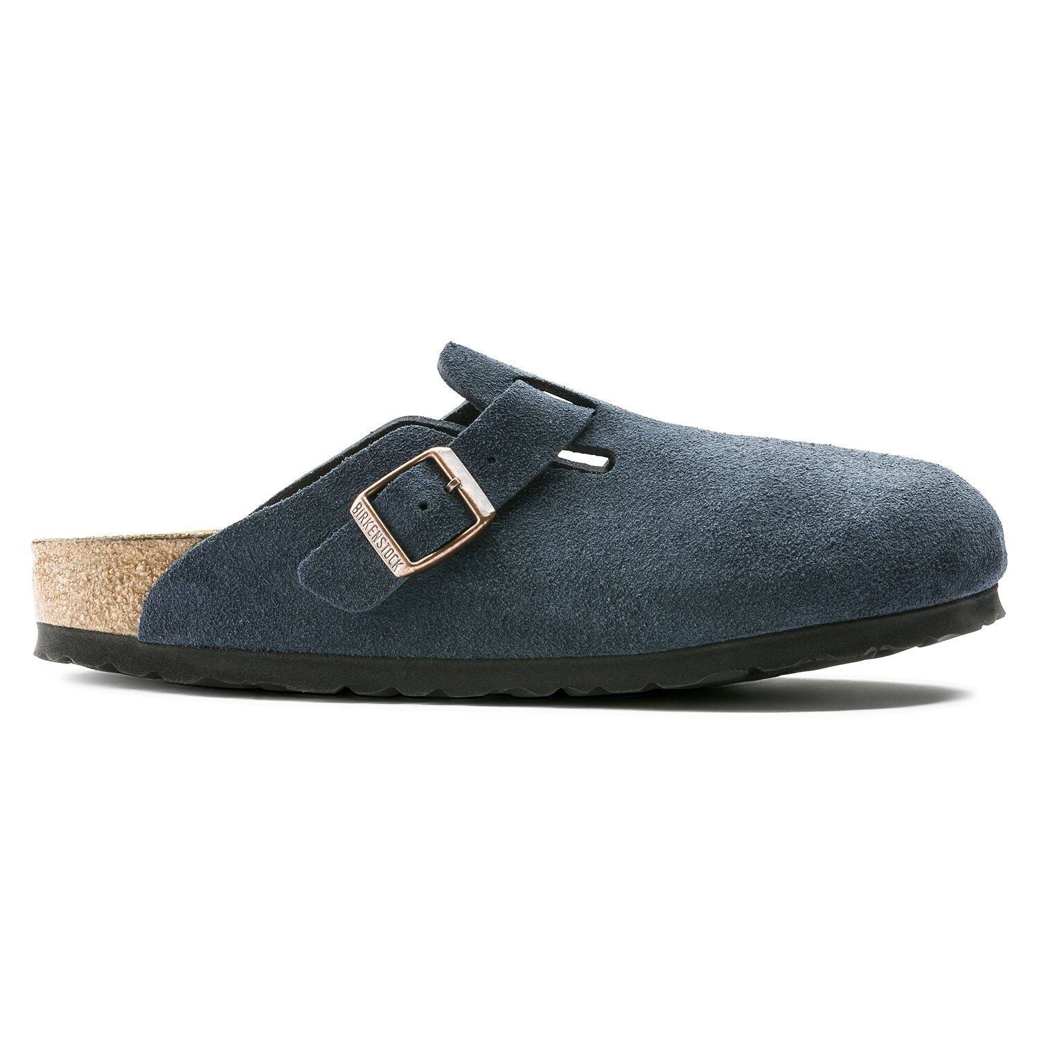 Birkenstock Boston Soft Footbed - Navy Suede