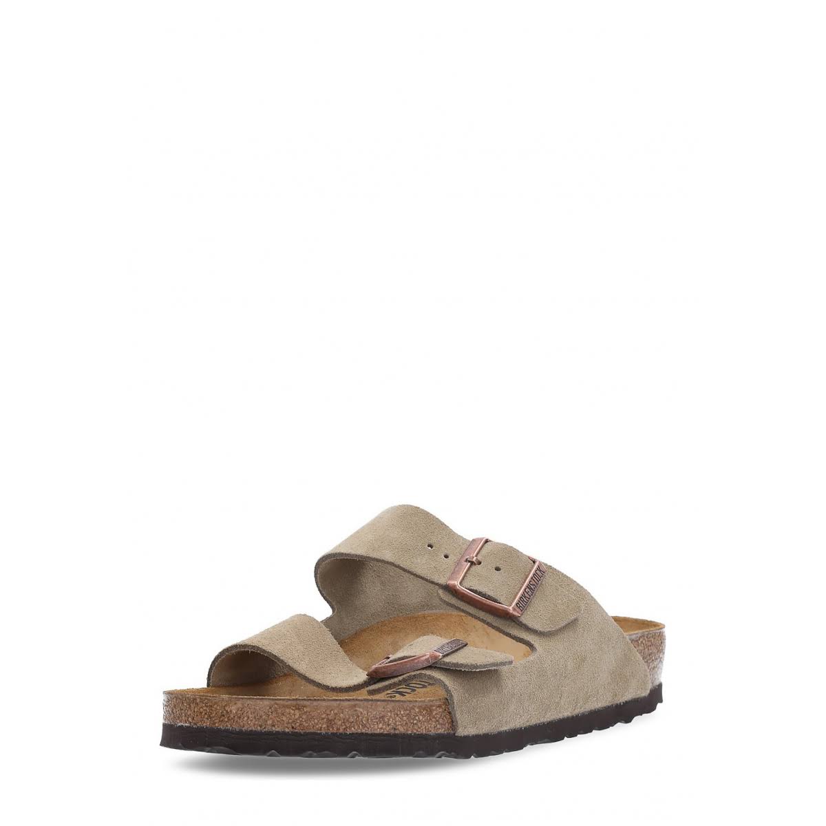 Birkenstock Arizona Suede Leather Taupe Two-Strap Sandals