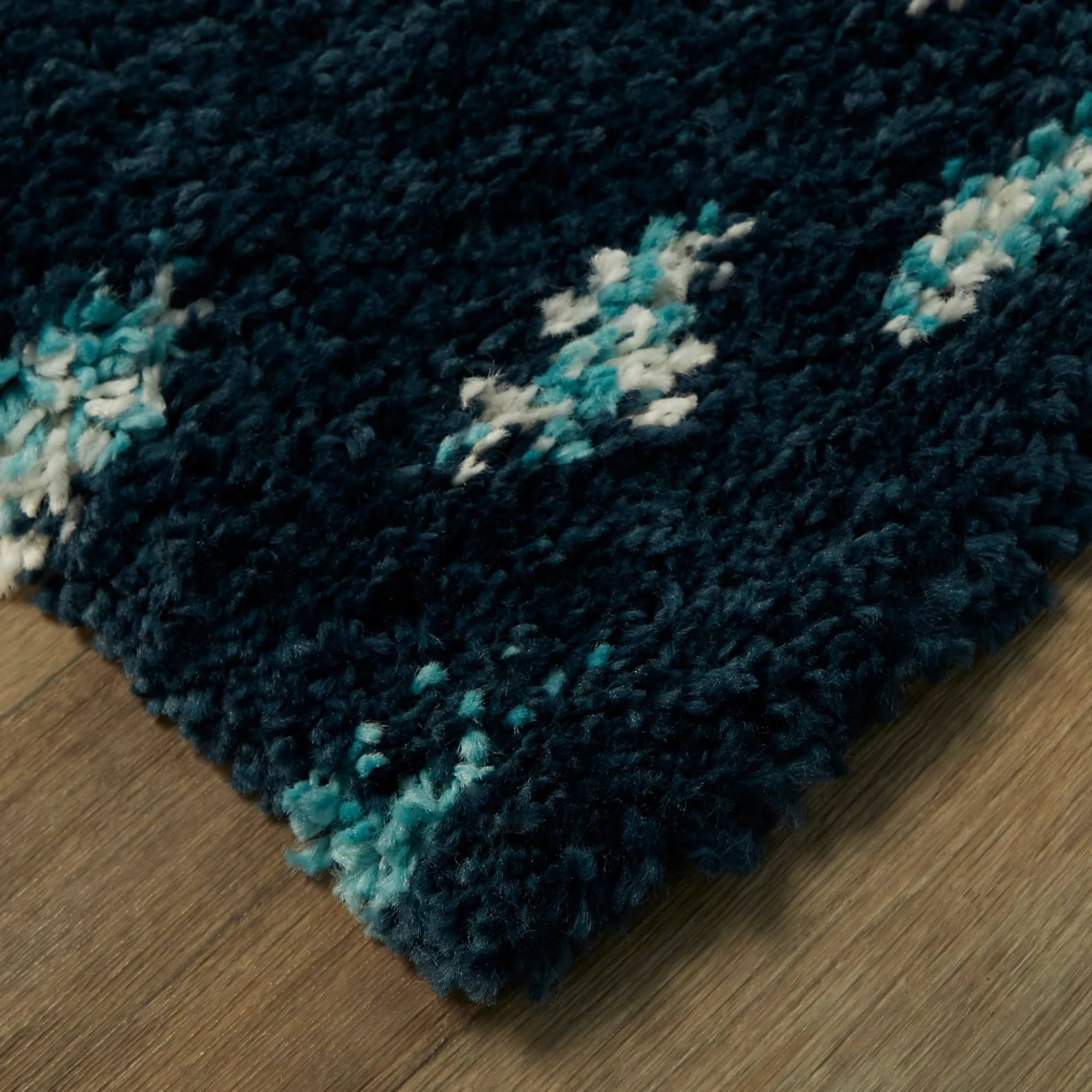 Balta Belmonte Navy 5 ft. x 7 ft. Geometric Shag Area Rug, Blue