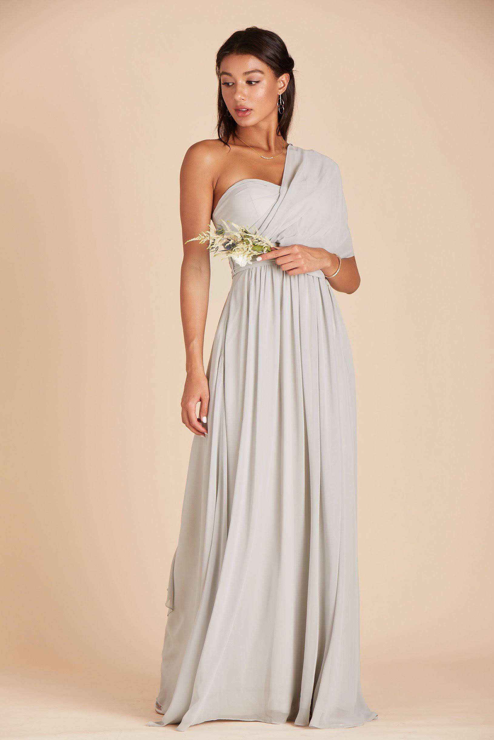 Birdy Grey Grace Convertible Chiffon Bridesmaid Dress in Dove Gray XXL / Dove Gray