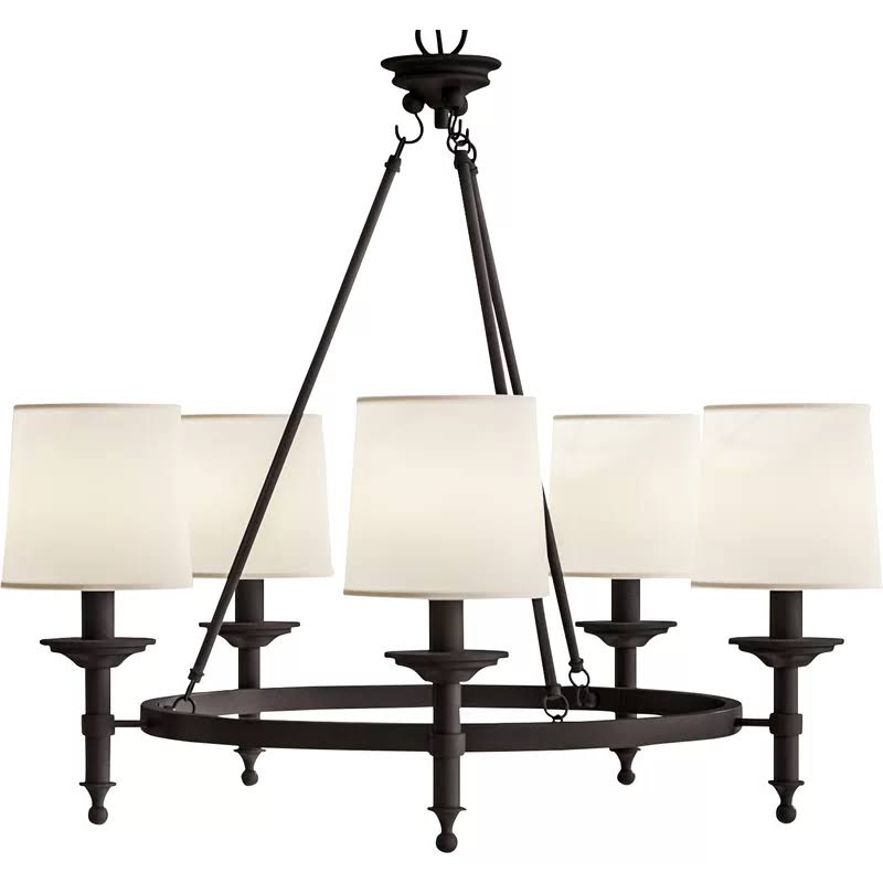 5 - Light Shaded Wagon Wheel Chandelier Birch Lane