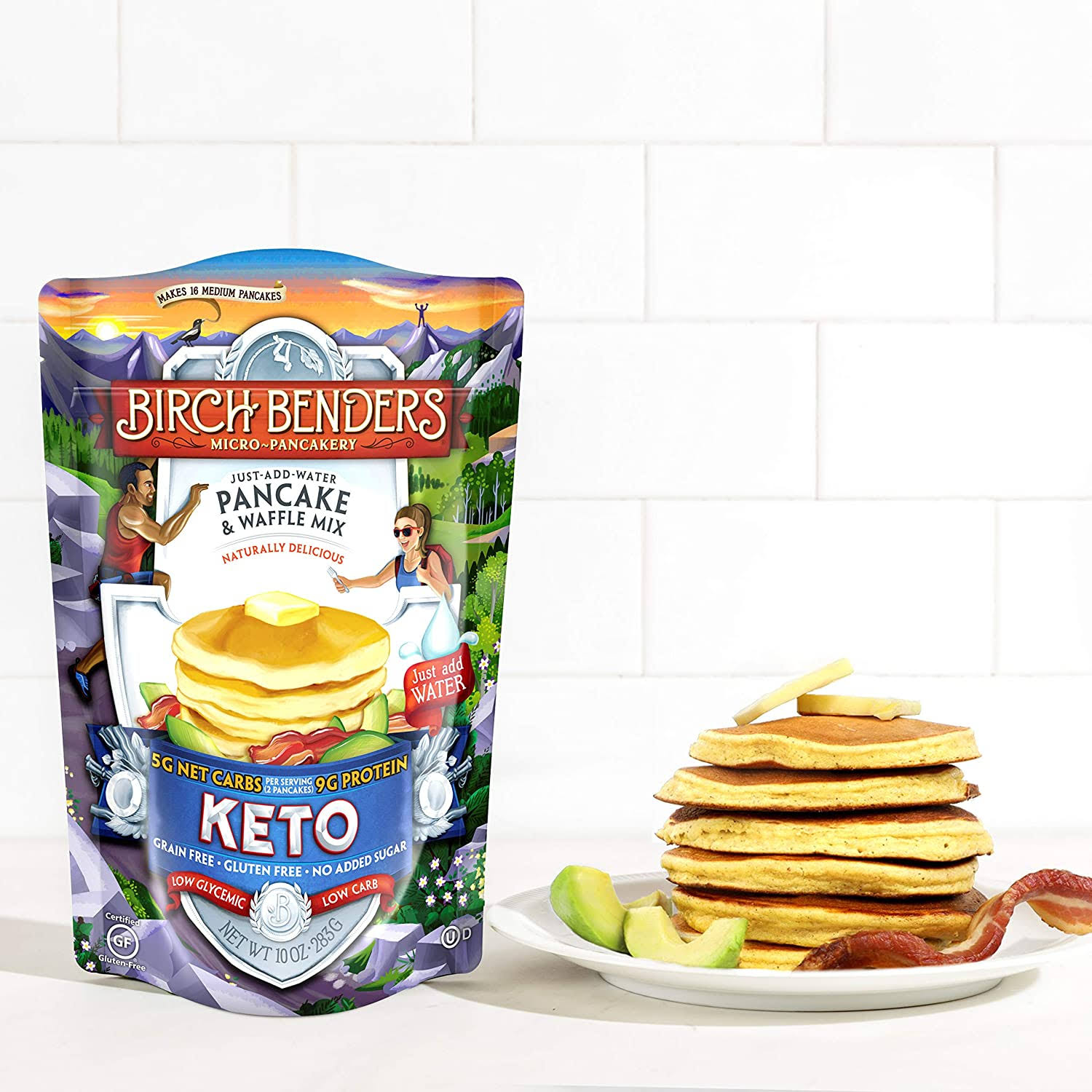 Keto Pancake & Waffle Mix by Birch Benders, Low-Carb, High Protein, Grain-Free, Gluten-Free, Low Glycemic, Keto-Friendly, Ma