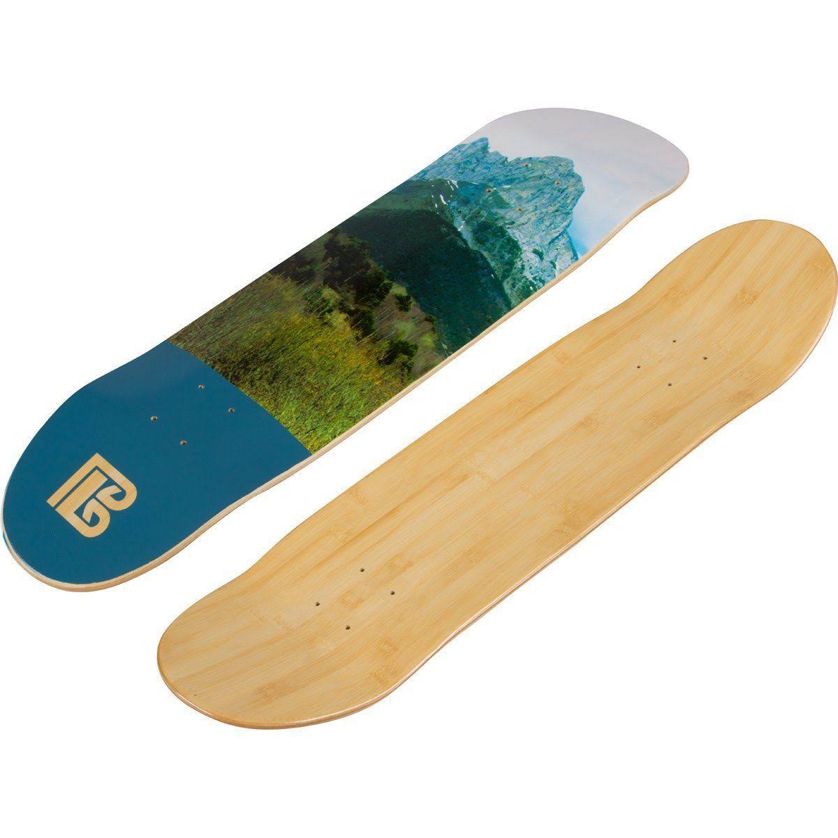 Bamboo Skateboards Mountain Graphic Skateboard Deck, Natural, 8.0x22 x 31.75x22
