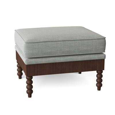 Birch Lane Amedeo 25x22 Rectangle Standard Ottoman Body Fabric: Tibby Pewter, Leg Color: Walnut