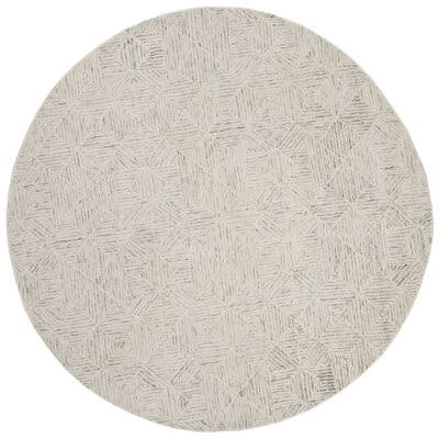 Cardwell Handmade Tufted Wool Beige Area Rug George Oliver Rug Size: Round 6&