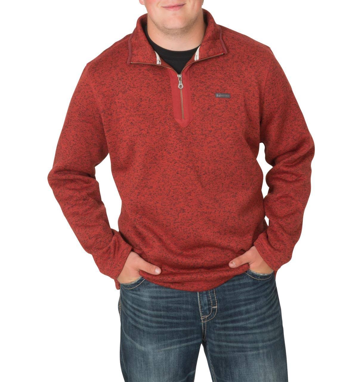 Banded Heather Fleece 1/4 Zip Pullover Spanish Moss Small, Men's, Green