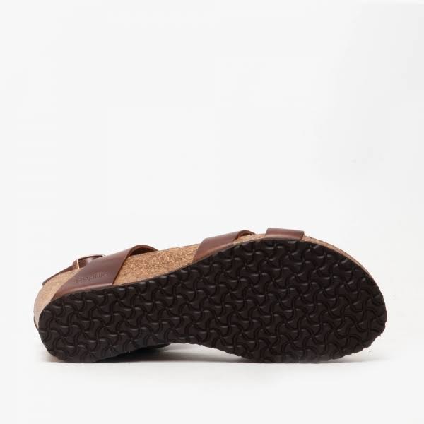 Papillio Womens Lola Leather Cognac Sandals 8 US