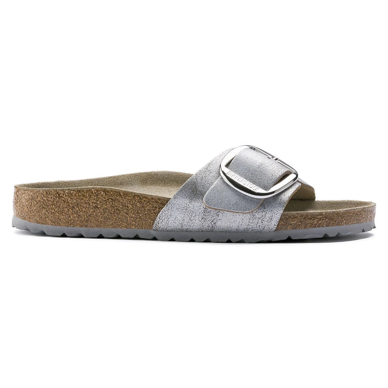 Birkenstock Madrid Big Buckle (Washed Metallic Blue) Women's Sandals