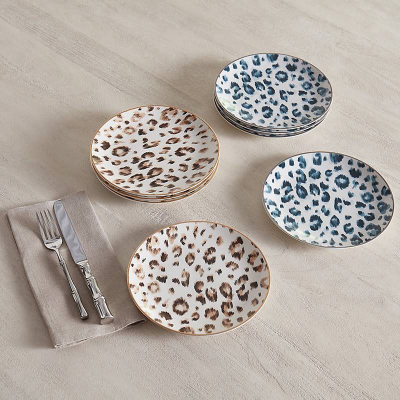 Set of 4 Leopard Accent Plates Natural - Ballard Designs