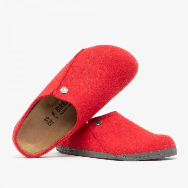 Birkenstock Zermatt 1014936 (Nar) Ladies Felt Clog Slippers Red: EU 38