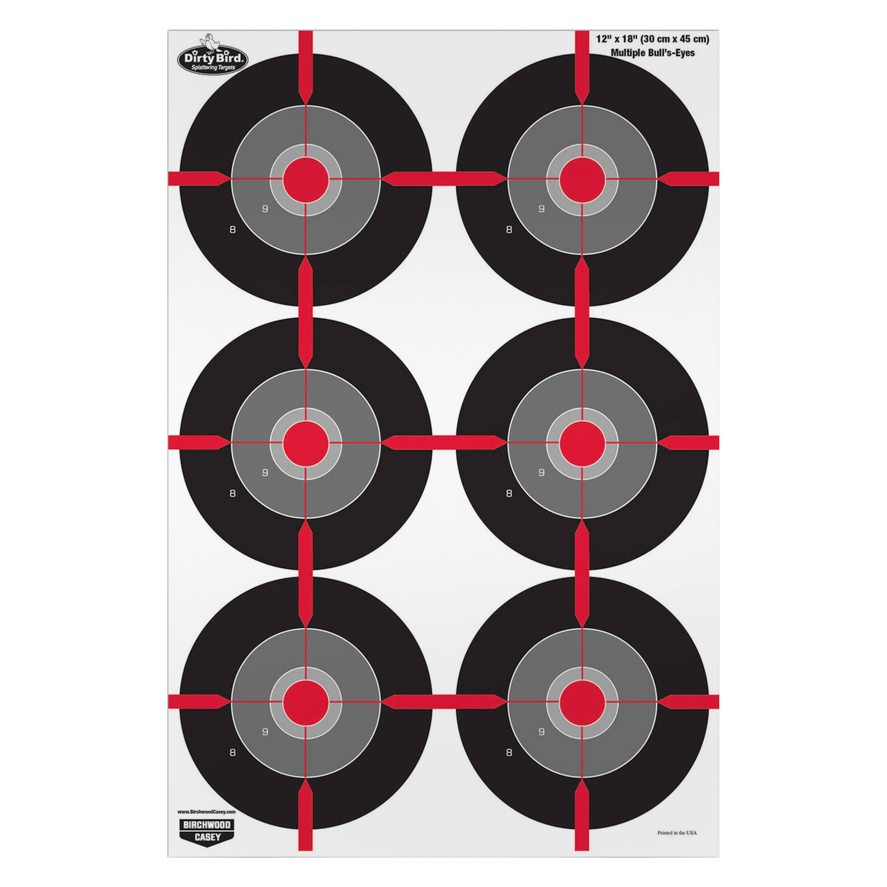 Birchwood Casey Dirty Bird 12inx18in Multi Bullseye-100 Pck - 35703