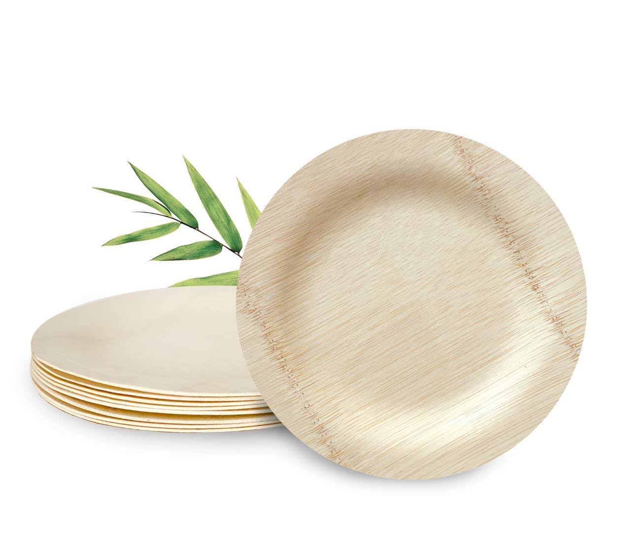 Bambu Veneerware 7in Bulk 100/cs Disposable Bamboo Plates