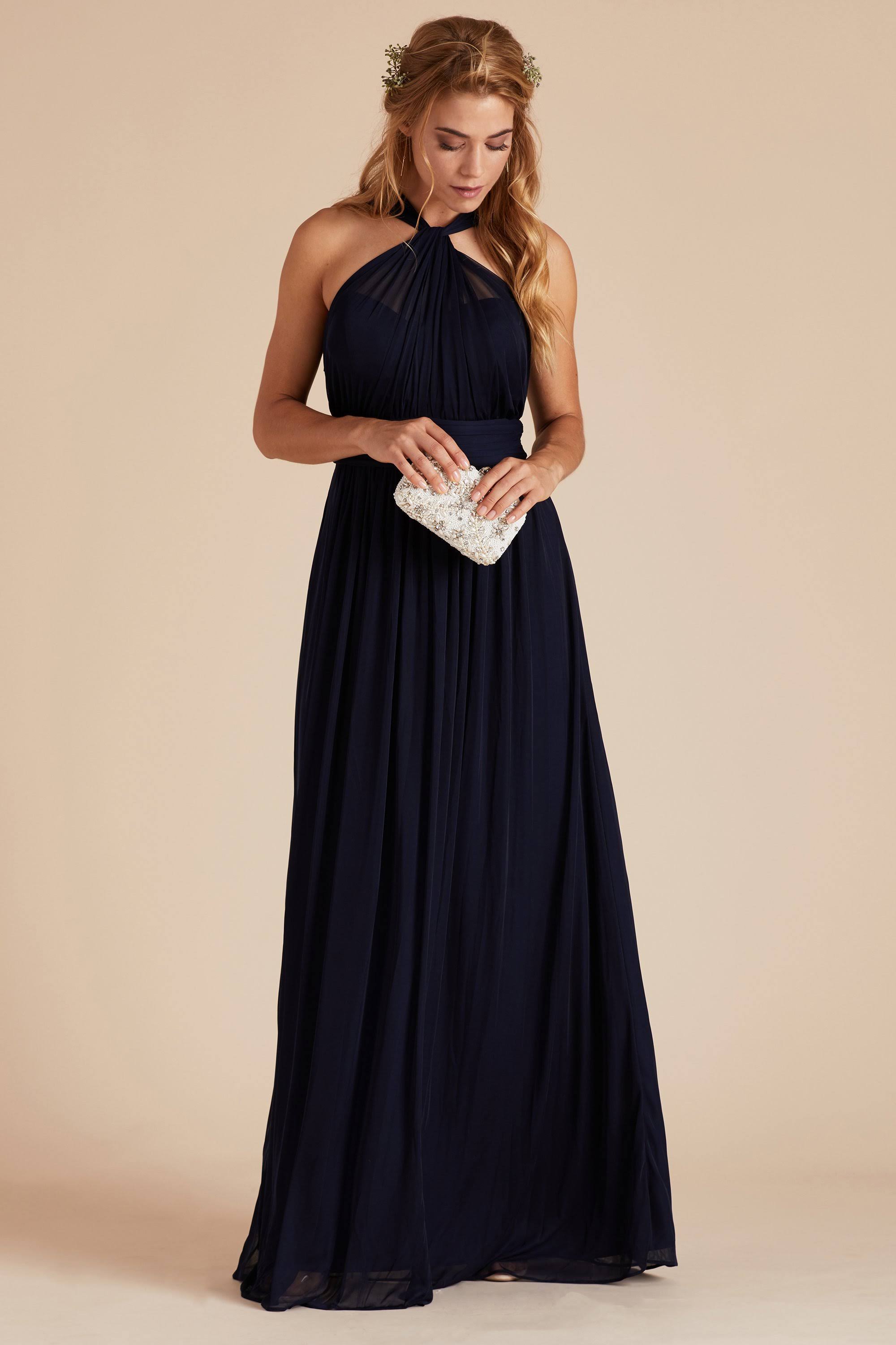Birdy Grey Kiko Bridesmaid Dress in Navy Xs / Navy
